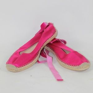 ZARA SATIN ESPADRILLES WITH VELVET TIES SZ 10